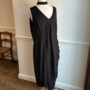 City Chic Black Choker Ruched Dress Plus Size 20 EUC